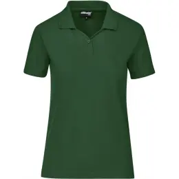 Ladies Basic Pique Golf Shirt Dark Green Front
